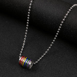 2023 Hot Men Rainbow Lesbian Collar de acero inoxidable Gay Lesbian LGBT Pride Rainbow Collar - Product Image 4