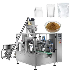 Otomatik fermuar toz paketleme makinesi süt tozu/deterjan ayakta duran torba doldurma kapaklama makinesi