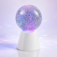 Mingxiong Moderne LED-Glitzerkugel-Nachtlicht Farbwechselnde Dekorative Beleuchtung Typ-C USB/Batterie für Schlafzimmer/Wohnzimmer