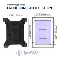 Kit d'outils d'installation pour plaque de chasse d'eau M3 pour réservoir encastré avec bouton poussoir encastré dans la carrelage, avec accessoires de positionnement et de découpe
