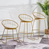 Tabouret de bar créatif nordique, chaise de comptoir moderne à dossier haut pour la maison, les salons de thé et les magasins de vêtements