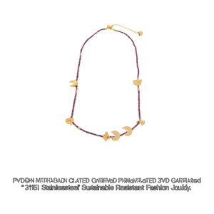 Collier de perles avec breloques lune, plaqué or PVD, acier inoxydable 316L, durable, résistant, bijoux de mode - Product Image 2