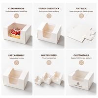 Boîtes à gâteaux personnalisées de luxe en carton recyclable transparent avec fenêtre pour sushis, pain, cupcakes - Emballage de boulangerie en gros