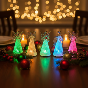 Ange <span class=keywords><strong>de</strong></span> <span class=keywords><strong>noël</strong></span> en verre soufflé à la main avec lumière led ange en verre en forme <span class=keywords><strong>de</strong></span> cœur avec lumières led - Product Image 1