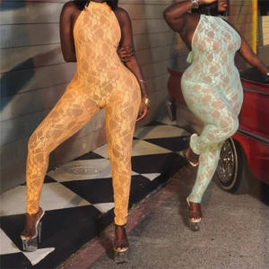 <span class=keywords><strong>Tutine</strong></span> Sexy in <span class=keywords><strong>Pizzo</strong></span> Trasparente da Donna, Senza Maniche con Allacciatura Posteriore, Monopezzo - Product Image 2