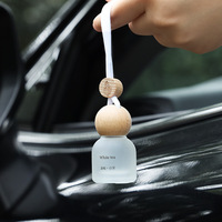 LANJO Elegante Ambientador de Coche Portátil Ligero de Cristal Mini, Colgante, Recargable, con Aceite Esencial Perfumado, Evaporación Natural, Larga Duración