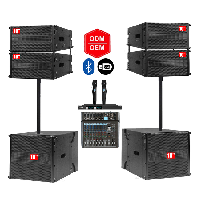 Professional Audio 10 Inch Two-Way Line Array Active Speakers 8 Ohm Impedance 5000W Output Power Durable Outdoor Use 90 X-Limb