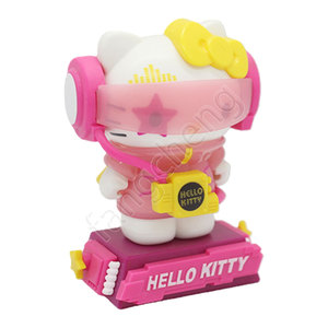 Figurine de collection néon <span class=keywords><strong>Cyberpunk</strong></span> Techwear DJ Kitty rose et jaune 100-120mm pour capsules Gashapon, jouet surprise pour cadeaux - Product Image 6