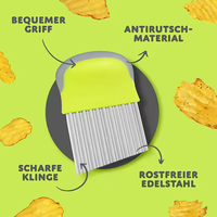 Crinkle Aardappelsnijder Rvs Golven Frietjes Snijmachine Handheld Chipper Hakselset