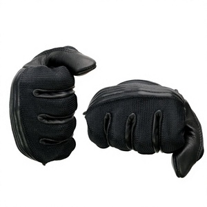 Guantes de invierno de cuero negro para hombre de alta calidad con elegante cierre de cremallera, guantes cálidos y resistentes al viento para motociclismo al aire libre D - Product Image 2