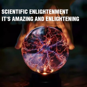 Lampada a Sfera al Plasma KSF da 3 Pollici, <span class=keywords><strong>Globo</strong></span> Sensibile al Tocco, Alimentato USB/Batteria, Nebulosa con Fulmini, Giocattolo Innovativo per Bambini - Product Image 4