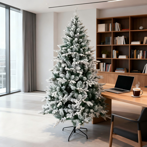 Árbol de Navidad Nevado, Realista y Festivo, con Luces LED Solares, Decoración de Mesa para Interiores, para las Fiestas de Invierno - Product Image 3