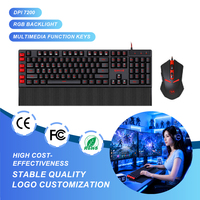 Redragon — ensemble clavier et souris de jeu filaire, rétro-éclairé LED, avec repose-poignet, pour ordinateur PC, meilleure vente,
