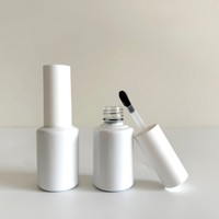 Flacon de vernis à ongles vide en verre cylindrique de luxe 10ml 15ml, impression sérigraphiée, design givré, bouchon facile à ouvrir, pinceau, emballage carton - Vente en gros