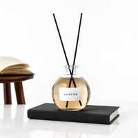 Diffuseur de parfum d'ambiance de luxe 250 ml en verre rond avec logo personnalisé – Bouteille décorative haut de gamme pour la maison