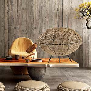 Abat-jour en forme de lanterne tissée en rotin de style campagnard moderne, design à main levée pour lit d'étude, petit déjeuner, restaurant, lampadaire - Product Image 3