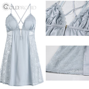 Altın orkide sıcak kadınlar şeffaf sütyen ve külot iç çamaşırı kadın tanga 2 parça lingset Set - Product Image 3