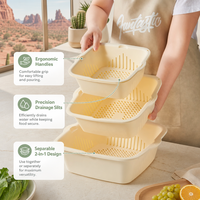 Égouttoir polyvalent impeccable et bac de lavage pour légumes et fruits avec drainage rapide réglable pour la maison