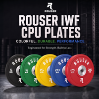 Pelat Beban CPU Low Bounce Tahan Lama dengan Warna-Warni dan Hub Baja 5KG 10KG 15KG 20KG 25KG untuk Latihan Kekuatan