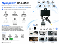 PSU Outdoor 12W 90-264Vac 5/9/12V AC/DC Adapter Tahan Air Pemasangan Gantung Kelas-II Level VI untuk Lampu Teras Hynapower HP-A12S-2
