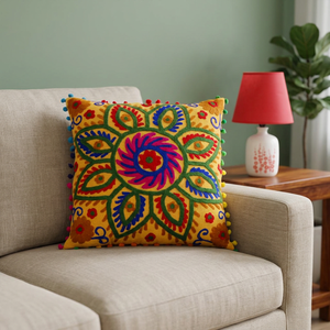 Premium Boho Bohemian Beautiful <b>Indian</b> Embroidered Vintage Home Cushion Covers <b>Throw</b> Pillow Cover High Quality Material Cover - Product Image 3