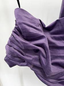 Ensemble deux pièces en velours, haut court irrégulier romantique à la française, jupe mi-longue, sept couleurs, nouvelle mode Ramadan 2026 - Product Image 6