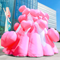 Décoration gonflable romantique pour la Saint-Valentin et les mariages, fabricant d'art gonflable, cœur d'amour gonflable personnalisé en forme de volcan