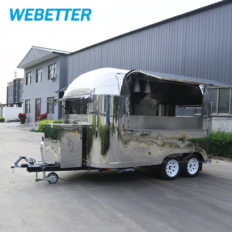 Catering Concession Hot Dog Ice Cream Food Trailer Cart Mini Remorque Airstream Food Truck With Full Kitchen Equipment for Sale