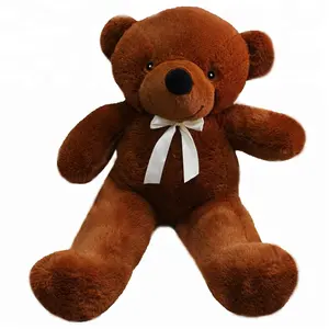 200厘米深棕色浅棕色儿童礼品毛绒毛绒巨型泰迪熊带丝带