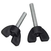 M4 M6 ASTM A325 A307 GR2 GR5 Gal Acier Zingué Bordé Aile Papillon Machine Filetage Vis Avec Aile Bordée En Nylon Noir DIN318