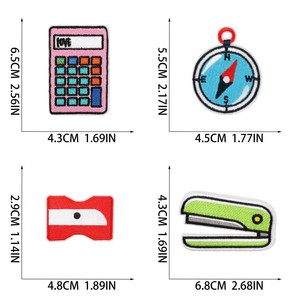 Nouvelle arrivée papeterie autobus scolaire livre règle fer sur transfert <span class=keywords><strong>broderie</strong></span> outils d'apprentissage patchs pour accessoires de bricolage - Product Image 2
