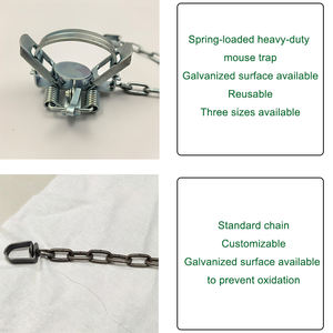 Trampa para Ratones de Metal Galvanizado, <span class=keywords><strong>Atrapa</strong></span> Ratas de Alta Sensibilidad, Trampa para Roedores Reutilizable y Duradera, 3 Tamaños para Control de Plagas en Interiores y Exteriores - Product Image 4