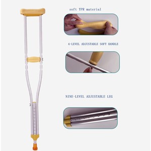 Axillary Crutch Aluminum Alloy Material Height Adjustable Comfortable Durable Lightweight Walker Support - Product Image 1