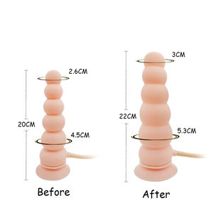 拡張可能 インフレータブル ディルド シリコン製 エネマ玩具 バルーンポンプ付き & 初心者ゲイ向け アナルイージートレーナー、大人用セックスゲームおもちゃ - Product Image 3