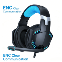 Nouveau Casque Gaming Filaire OEM/ODM 2027 avec Micro ENC, Casque Audio Supra-Auriculaire pour Ordinateur, Éclairage RGB, Faible Latence