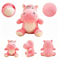 Peluche Hippopotame Rose Douce et Moelleuse, Jouet en Peluche Hippopotame en Gros, Fabricant de Jouets en Peluche Personnalisés, Cadeaux pour Enfants