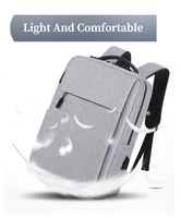 Mochila Inteligente Antirrobo para Portátil, Gran Capacidad, Resistente al Agua, Poliéster, 20-39L, Multifuncional, con Cargador USB, Candado TSA, Gris