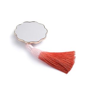 Chinese Element Custom Logo Cosmetic Brand Round Soft Enamel Small <b>Compact</b> Tassels <b>Mirror</b> - Product Image 2