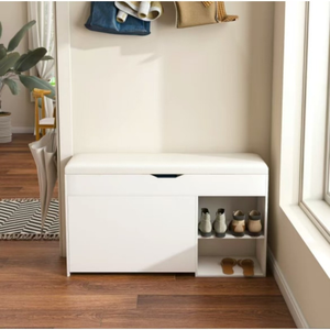 <span class=keywords><strong>Meuble</strong></span> porte-<span class=keywords><strong>chaussures</strong></span> moderne en bois avec coussin de siège souple <span class=keywords><strong>Petit</strong></span> <span class=keywords><strong>meuble</strong></span> d'entrée pour la maison ou l'appartement - Product Image 4