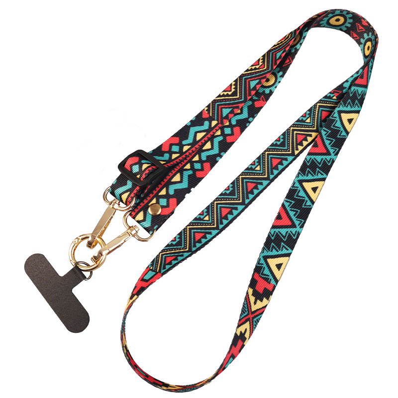 Custom Nylon Lanyard Can Hang Mobile Phone Key Work Card Bohemian Style Phone Chain Strap Accessories Anti-Lost Phone Lanyards