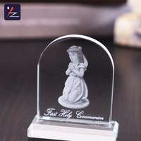 Plaque en cristal cintrée gravée au laser 3D, écologique, pour décoration de mariage et cadeau, tailles personnalisées