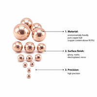 Sphère de cuivre massif haute pureté 99,9 %, 0,5 mm-50,8 mm, résistante à l'oxydation, pour pièces industrielles, conduction thermique, usage électrique