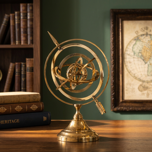Globe Armillaire Antique en Laiton, Sphère Céleste Nautique, Globe Terrestre Décoratif pour la Maison, le Bureau, la Salle d'étude et la Bibliothèque - Product Image 1