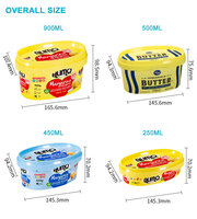 IML — boîte d'aliments rectangulaire, en plastique, à base de moutarde, épandeur beurre de cacahuètes, conteneur de fromage de 250g