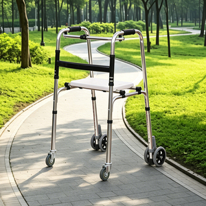 Déambulateur pliant portable avec siège, léger et réglable, aide à la marche médicale pour les personnes âgées et les utilisateurs handicapés - Product Image 1