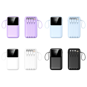 Banques d'alimentation d'usine 22.5W Charge rapide Charge rapide Mini Powerbank 10000mAh avec 4 câbles intégrés - Product Image 1