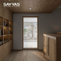 Puertas Francesas Modernas Sayyas A86slim de Aluminio y Madera con Vidrio Low-E, Certificación Energy Star, Aislamiento Acústico, 5 Años de Garantía, para Exteriores