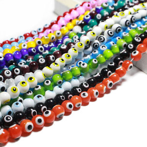 Venta al por mayor azul turco mal de ojo Murano cuentas de cristal 4mm 6mm 8mm 10mm joyería de cristal hacer collar de ojo del diablo Accesorios - Product Image 1