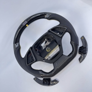 Volante de Cuero y Fibra de Carbono Personalizado con Pantalla LED y Detalles Amarillos para <span class=keywords><strong>Chevrolet</strong></span> <span class=keywords><strong>Camaro</strong></span> <span class=keywords><strong>ZL1</strong></span> 6.ª Generación 2016-2021 - Product Image 2