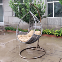 Chaises en rotin personnalisées en forme d'œuf Chaise de jardin suspendue à l'œuf Chaise à œuf balançoire avec support